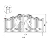 16' × 7' Steel Dual-Swing Driveway Gate with Horse Design