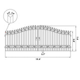 20' × 8' Steel Dual-Swing Driveway Gate with Deer Motif – Black