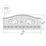 20' × 8' Steel Dual-Swing Driveway Gate with Deer Motif – Black