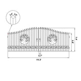 20' × 8' Steel Dual-Swing Driveway Gate with Deer Motif – Black