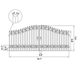 16' × 8' Minimalist Dual-Swing Metal Driveway Gate