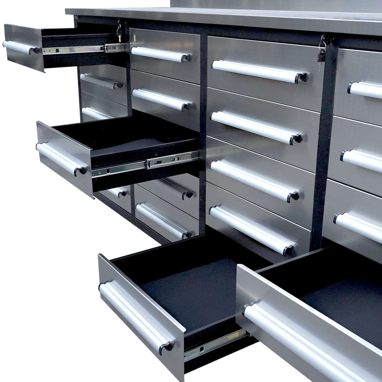 7' Heavy-Duty Garage Workbench Cabinet with 20 Drawers