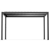 Premium Adjustable Aluminum Louvered Pergola with Integrated Drainage – Black