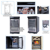 85" Natural Gas Outdoor Kitchen with 6-Burner Grill, Refrigerator, Rotisserie & Sink – Black