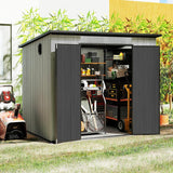 6' × 8' Outdoor Resin Storage Shed with Windows, Skylight & Ventilation