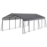13' × 26.5' Heavy-Duty Metal Carport with Galvanized Steel Roof – Gray
