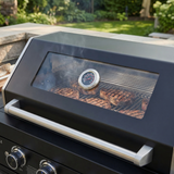 65" Outdoor Kitchen with 4-Burner Grill, Side Burner & Refrigerator – Black