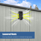 6' × 8' Outdoor Resin Storage Shed with Windows, Skylight & Ventilation