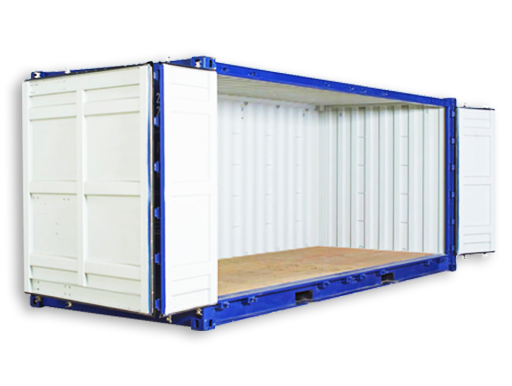 Open-side shipping container example