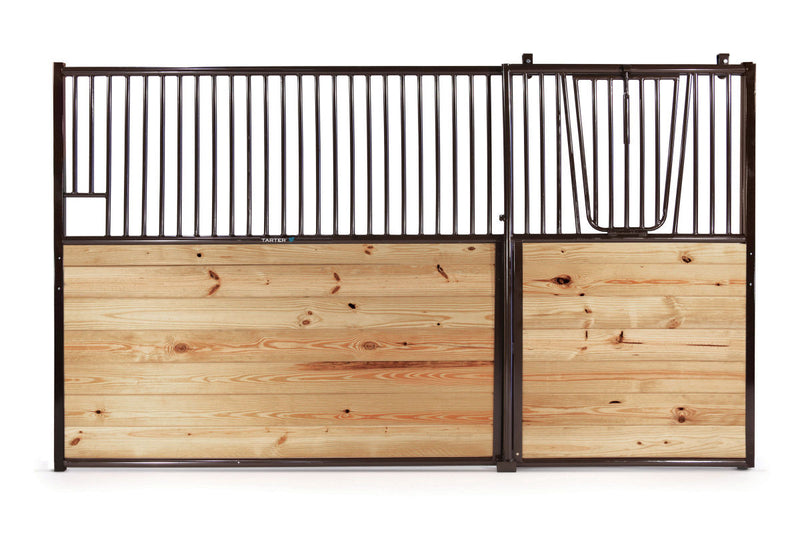 Tarter Excel stall front shown with optional lumber infill