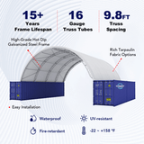 Fortified 40' × 40' × 15' Reinforced Double-Truss Container Shelter