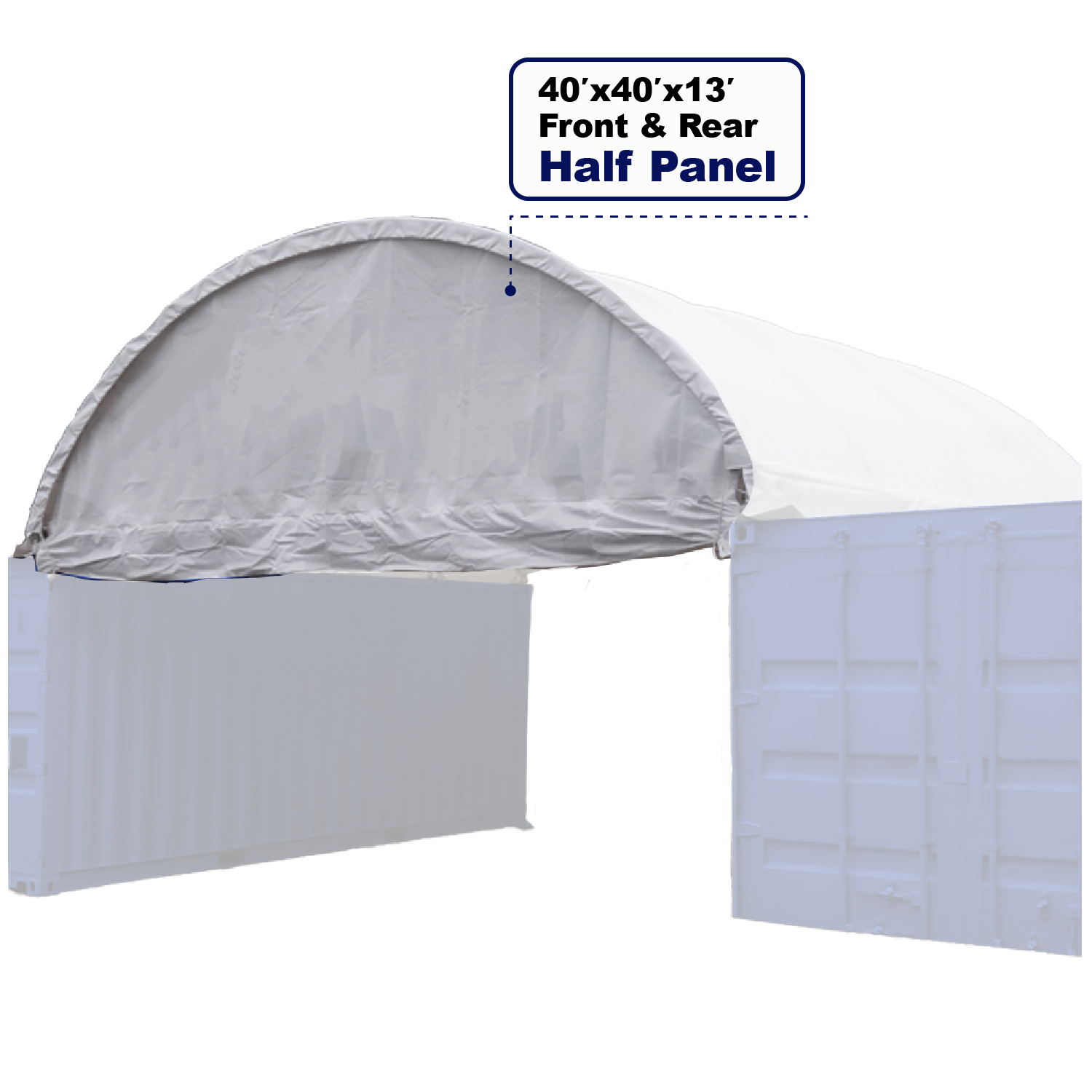 Front and Rear Half-Panel Set for 40' × 40' × 13' Container Canopy Shelter
