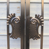 14' × 8' Galvanized-Steel Dual-Swing Driveway Gate with Tree Design