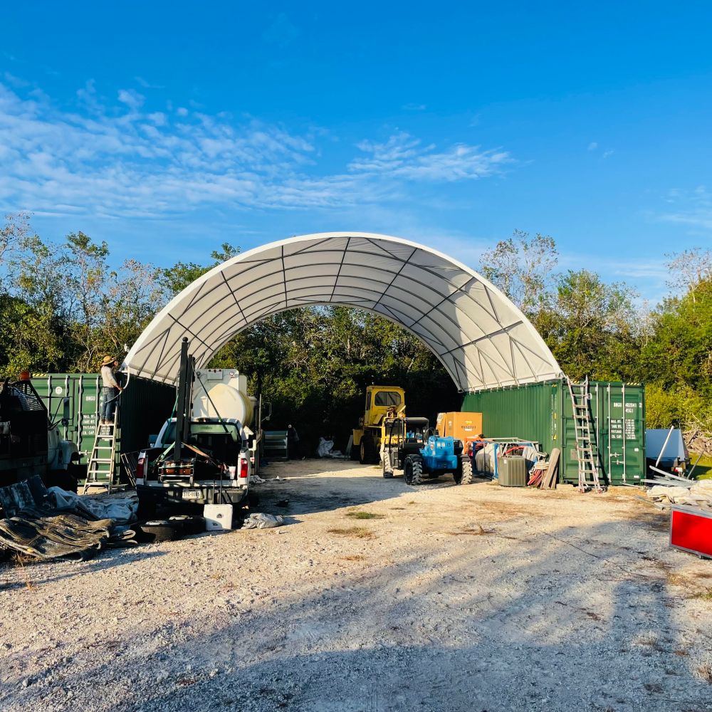 40' × 40' × 13' Shipping-Container Canopy Shelter