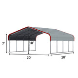 Golden Mount Classic 20' × 20' Galvanized-Steel Carport