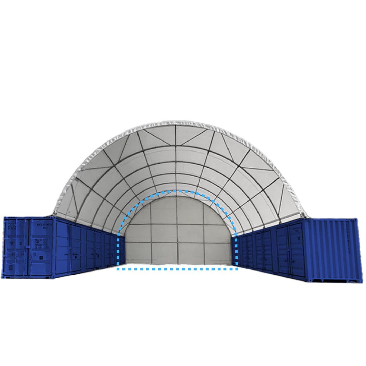 Gold Mountain Rear Cover for 40' × 40' × 11' Shipping-Container Canopy Shelter