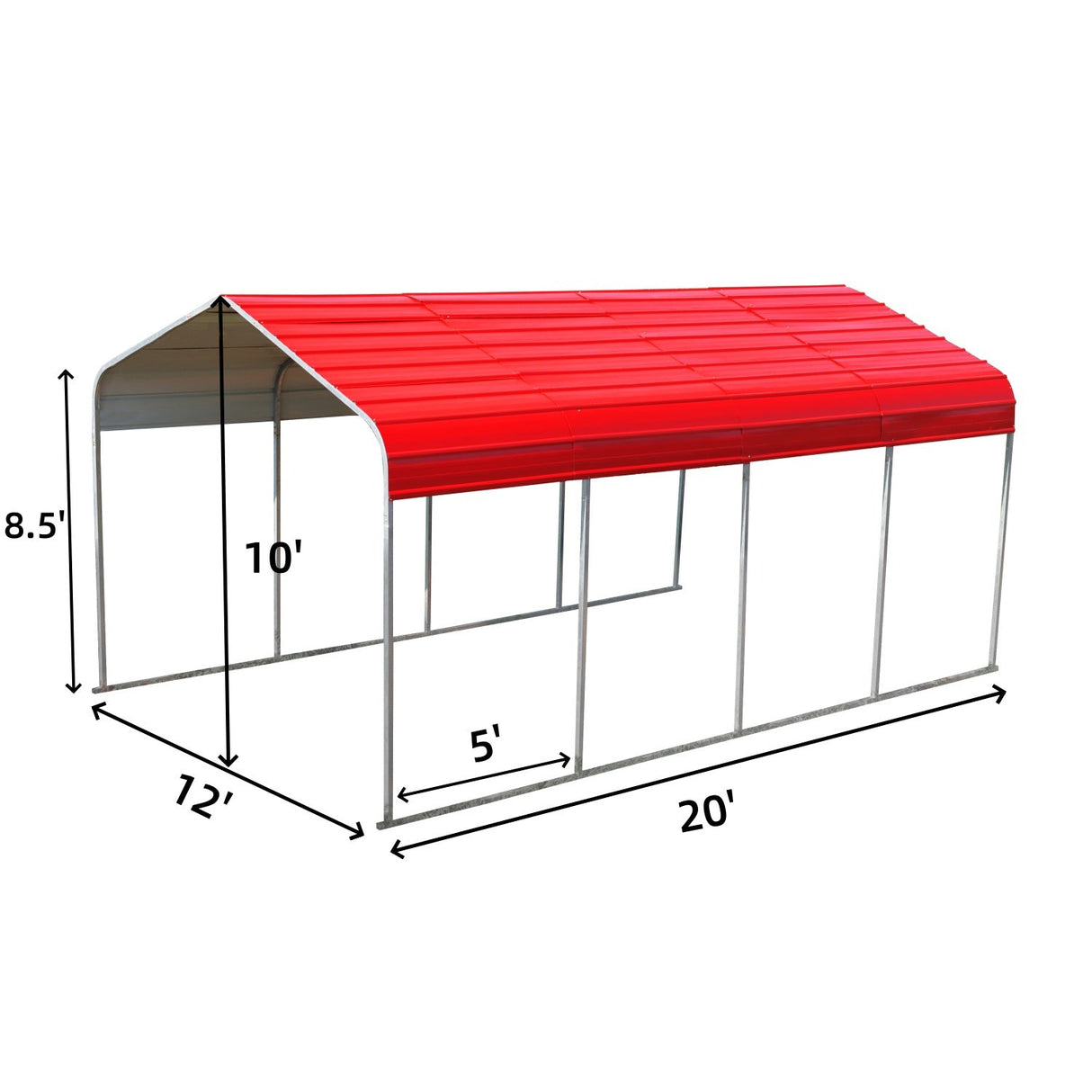 Classic 12' × 20' Galvanized-Steel Carport