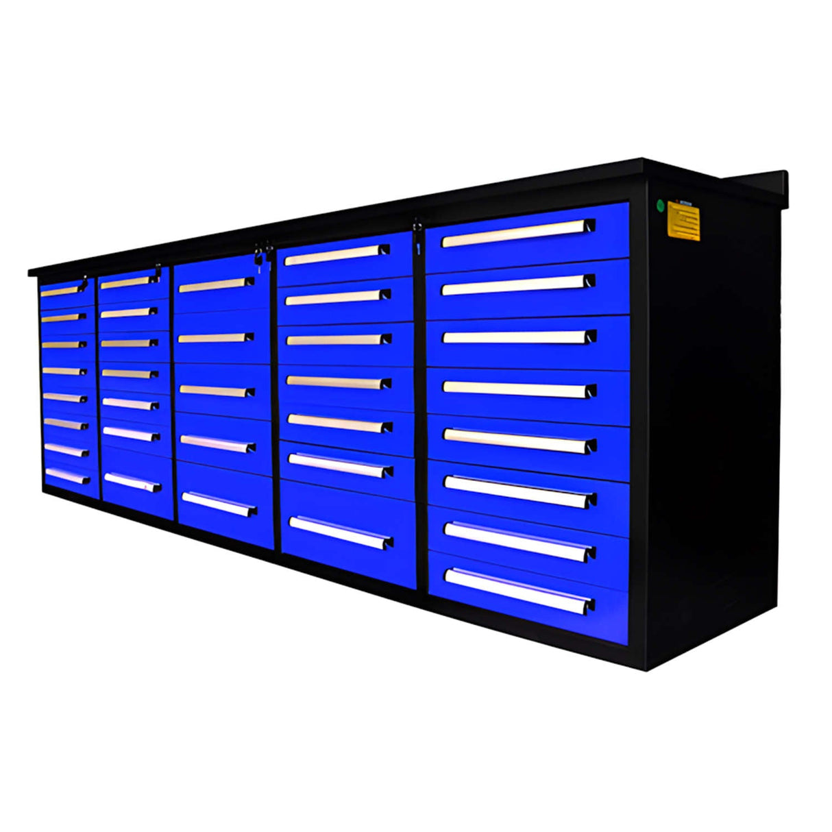 10' 35-Drawer Workbench Storage Cabinet with Stainless-Steel Top